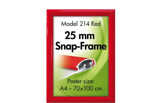 9413152  326142 Plakatramme Snap 25 mm,Rød 50 x 70 cm 